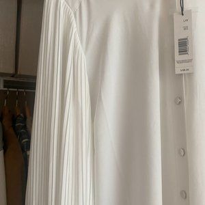 Tahari White Luxe Blouse